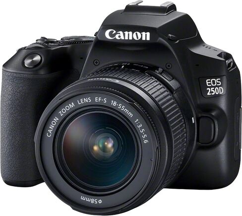 Canon EOS 250D / Rebel SL3 Digital SLR Camera with EF-S 18-55mm Zoom Lens + SanDisk 64GB Card + Tripod + Case + MegaAccessory Bundle (21pc Bundle) (18-55MM Lens, SanDisk 64GB) (Renewed) in Saudi Arabia
