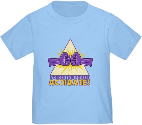 تي شيرت CafePress Wonder Twins تي شيرت لطيف برسومات للأطفال الصغار، 100% قطن in Kuwait