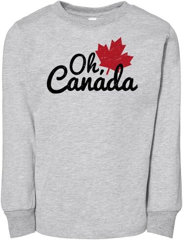 تي شيرت بأكمام طويلة للأطفال الصغار من Oh Canada Maple Leaf in Kuwait