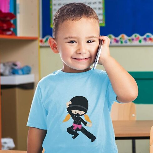 Toddler T-Shirt Ninja Girl Pose 4 Red Girly Others Girl Boy & Girl Clothes in Saudi Arabia