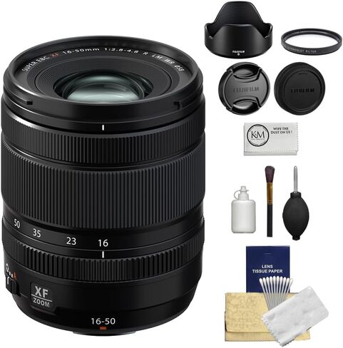 Fujifilm XF 16-50mm f/2.8-4.8 R LM WR Lens Bundled with UV Filter + Lens Cleaning Kit + Microfiber Cleaning Cloth (4 Items) in Saudi Arabia