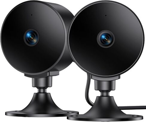 Security Camera Indoor 2K 3MP, Pet & Baby Monitor WiFi Camera with Motion & Sound Detection, Real-Time Alert, Two-Way Audio, Works with Alexa & Google Assistant, Supports 256G SD&Cloud, 2.4GHz in Saudi Arabia