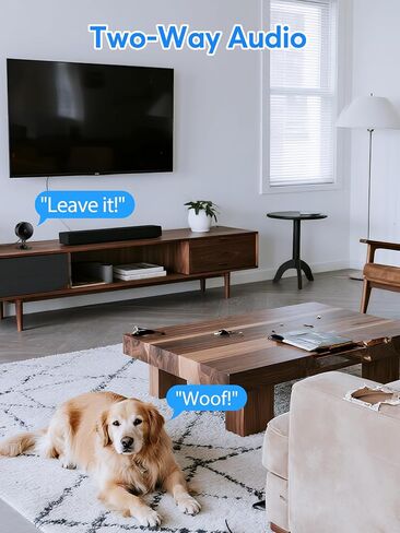 Security Camera Indoor 2K 3MP, Pet & Baby Monitor WiFi Camera with Motion & Sound Detection, Real-Time Alert, Two-Way Audio, Works with Alexa & Google Assistant, Supports 256G SD&Cloud, 2.4GHz in Saudi Arabia