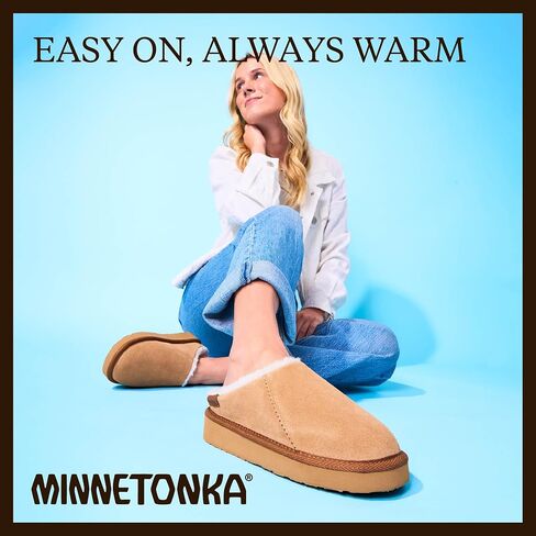 Minnetonka Women's Coze Around Clog Suede Faux Fur Lined Slippers in Saudi Arabia