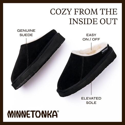 Minnetonka Women's Coze Around Clog Suede Faux Fur Lined Slippers in Saudi Arabia