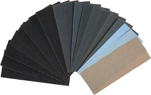 20 Pcs Sandpaper Variety Pack Extra Fine Sand Paper Wet Dry Waterproof Premium Sandpaper Assortment for Wood Furniture Finishing Metal Sanding Automotive Polishing (60 to 7000 High Grit) in Saudi Arabia