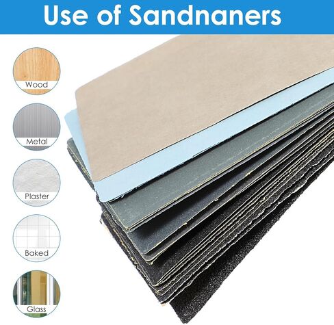 20 Pcs Sandpaper Variety Pack Extra Fine Sand Paper Wet Dry Waterproof Premium Sandpaper Assortment for Wood Furniture Finishing Metal Sanding Automotive Polishing (60 to 7000 High Grit) in Saudi Arabia