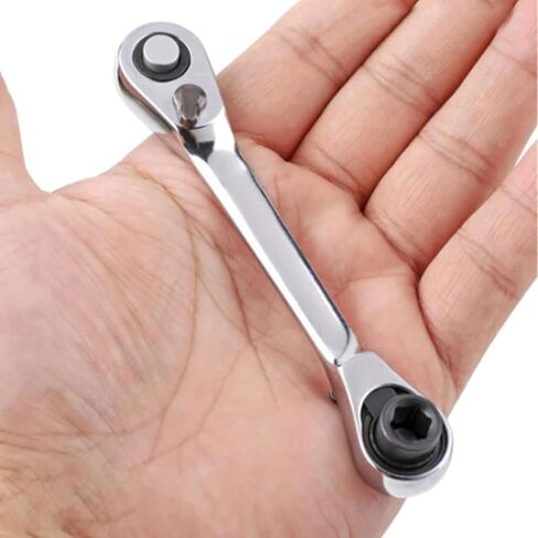 Mini Dual-Head Ratchet Wrench - Compact, Reversible Screwdriver and Spanner Tool for Tight Spaces and Multi-Purpose Repairs in Saudi Arabia