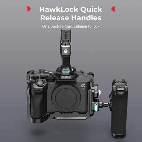 SmallRig HawkLock Quick Release Cage Kit for Sony Alpha 7R V / A7 IV / A7S III, with Top Handle/Side Handle/Cable Clamp for HDMI in Saudi Arabia