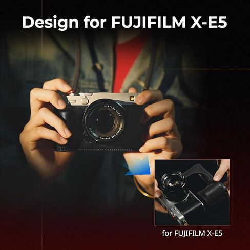 طقم حافظة جلدية SMALLRIG X-E5 لهاتف FUJIFILM X-E5، حافظة كلاسيكية نصف الجسم مع حزام كتف، مادة جلدية أصلية (بني) - 5449 in Kuwait