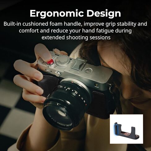 طقم حافظة جلدية SMALLRIG X-E5 لهاتف FUJIFILM X-E5، حافظة كلاسيكية نصف الجسم مع حزام كتف، مادة جلدية أصلية (بني) - 5449 in Kuwait