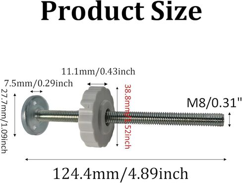 4Pcs M10 (10mm) Baby Gate Threaded Spindle Rod Replacement Parts Kit for Pressure Mounted Pet Safety Gates Stair Gates Hardware Accessories White（80mm in Length） in Saudi Arabia