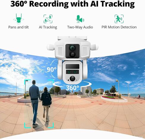4G LTE Cellular Security Camera, 4K Wireless Outdoor Solar Camera 12000mAh, No WiFi or WiFi Duo-Mode, 10x Optical Zoom, 360° Pan and Tilt AI Tracking, 64G SD/SIM Card, IP66 Weather-Resistant - White in Saudi Arabia