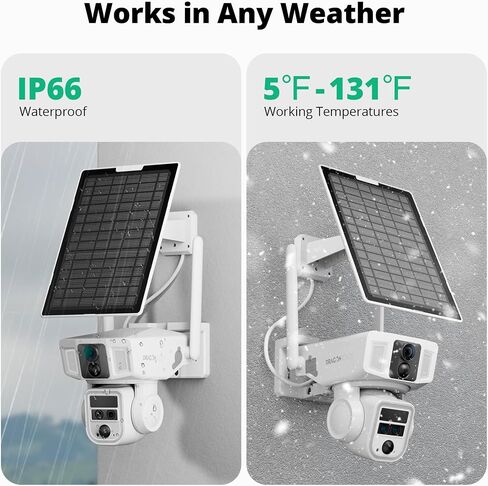 4G LTE Cellular Security Camera, 4K Wireless Outdoor Solar Camera 12000mAh, No WiFi or WiFi Duo-Mode, 10x Optical Zoom, 360° Pan and Tilt AI Tracking, 64G SD/SIM Card, IP66 Weather-Resistant - White in Saudi Arabia