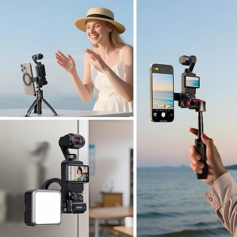 حامل تثبيت مغناطيسي ULANZI PM01 متوافق مع جيب DJI OSMO 3، حامل كاميرا توسيع من الألومنيوم مع حذاء بارد وحامل 1/4 بوصة، جيب محول مغناطيسي قابل للتعديل 181/270/360 درجة 3 ملحقات in Kuwait