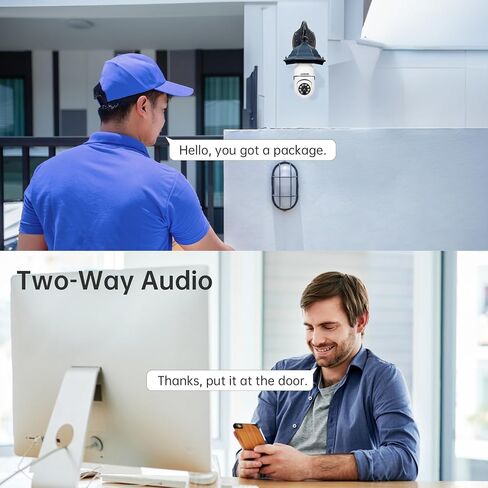 WESECUU Light Bulb Security Camera -5G& 2.4GHz WiFi 2K Security Cameras Wireless Outdoor Motion Detection and Alarm,Two-Way Talk,Color Night Vision,Human Detection, Bulb Camera Compatible with Alexa in Saudi Arabia