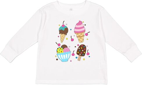 تي شيرت Inktastic Ice Cream مع أنماط للأطفال الصغار بأكمام طويلة in Kuwait