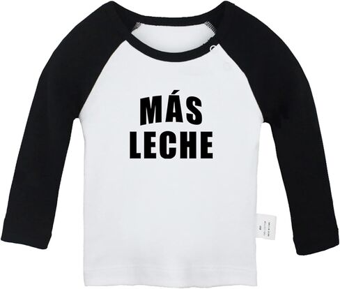 Más Leche Novelty T Shirt, Infant Baby T-Shirts, Newborn Long Sleeve Tops, Toddler Kids Graphic Tee Shirts in Saudi Arabia