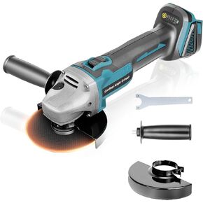 Cordless Angle Grinder for Makita 18V Battery (Not Included), 5-Inch Battery Grinder Tool, 9600 RPM Brushless Power Grinder, 6 Variable Speeds Metal Grinder for Cutting, Grinding, Polishing in Saudi Arabia