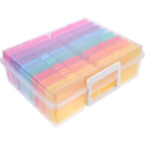 Compartment Photo Organizer Box with Durable Plastic Portable Multi Use Storage Container for Household Pictures Crafts and Gift Giving in Saudi Arabia