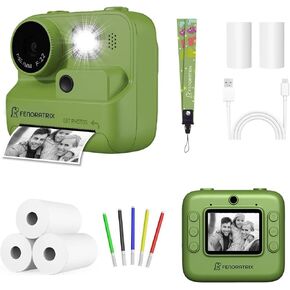 Instant Print Camera for Kids – No Ink Needed, 2.4" Screen, Selfie & 1080P Video, 10X Zoom, 3 Paper Rolls, Stickers & Markers, Fun Creative Gift for Boys & Girls Ages 3 4 5 6 7 8 9 10 – FENORATRIX RED in Saudi Arabia