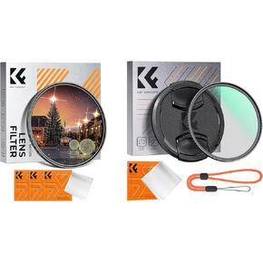 77mm Black Diffusion 1/4 Effect & 4-8 Points Variable Star Filter Cross Screen Starburst Filter in Kuwait