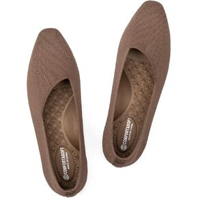 Frank Mully Women's Knitted Flats Square Toe Shoes Breathable Ballet Flats with Arch Support Comfort Walking Shoes for Women in Kuwait