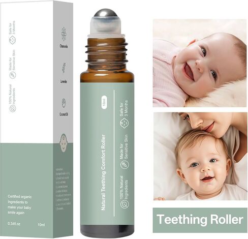 Teething Roller, Mamas Teether: Baby Teething Oil Roller, Natural Gentle Teething Relief Roller, Teething Roller All Natural for Babies- 2Pack in Saudi Arabia