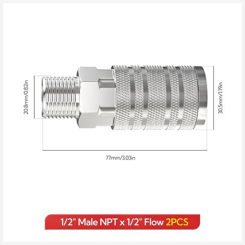 2 قطعة 3/8 بوصة أنثى NPT x 3/8 بوصة تركيبات هواء التدفق، 3/8 بوصة تركيبات توصيل سريعة للهواء، مقرنة خرطوم الهواء الصناعية لضاغط الهواء in Kuwait
