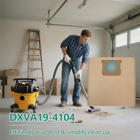 11 عبوة DXVA19-4104 أكياس مكنسة كهربائية لـ DEWALT سعة 5 إلى 8 جالون مكنسة كهربائية رطبة/جافة، أكياس مكنسة كهربائية للمتجر للاستعمال مرة واحدة، استبدال حقيبة تجميع الغبار: DXV05P، DXV05S، DXV06PL، DXV08S، DXV08SL، DXV08SA in Kuwait