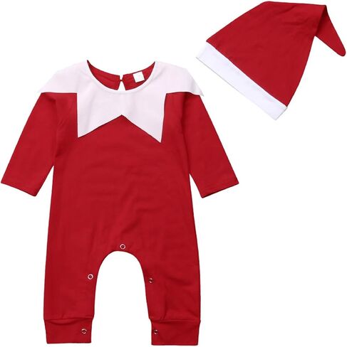 CIYCUIT My First Christmas Baby Boy Girl Outfit Newborn Santa Romper with Hat in Saudi Arabia