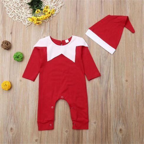 CIYCUIT My First Christmas Baby Boy Girl Outfit Newborn Santa Romper with Hat in Saudi Arabia
