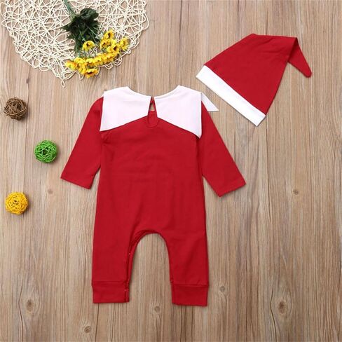 CIYCUIT My First Christmas Baby Boy Girl Outfit Newborn Santa Romper with Hat in Saudi Arabia