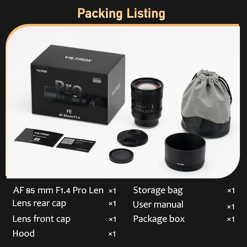 عدسة F1.4 Pro FE مقاس 85 مم لـ Sony E-Mount، عدسة رئيسية ذات إطار كامل للتركيز التلقائي للصور، متوافقة مع A7III A7IV A9 A1 FX3 A7C ZV-E10 in Kuwait