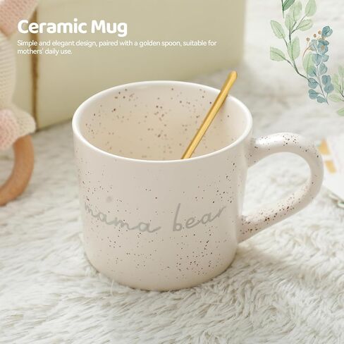 New Mom & Baby Gift Set | Pregnancy & Baby Shower Gifts for Her | Mama Bear Mug, Eye Mask & Baby Rattle Care Package in Saudi Arabia