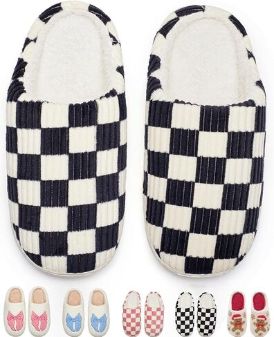 Cute House Slippers for Women Indoor Outdoor Soft Fuzzy Bedroom Shoes with Memory Foam Non-slip Trendy Stuff in Saudi Arabia