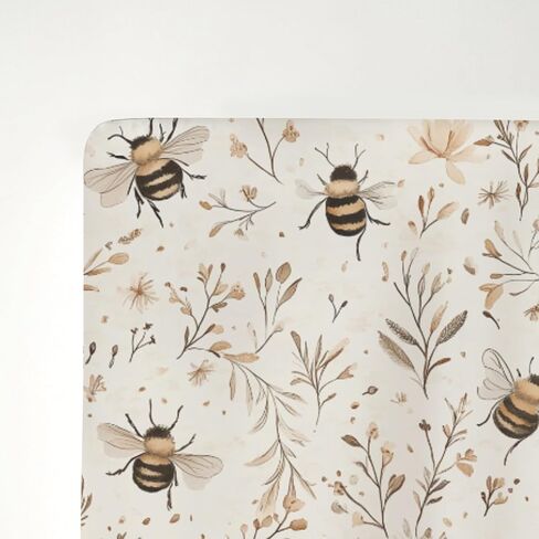 ملاءات سرير الأطفال من Vintage Bees Boho Flowers للأولاد والبنات مقاس 52 × 28 بوصة، نحل عتيق، زهور ناعمة وقابلة للتمدد، غطاء مرتبة سرير أطفال للربيع والصيف يناسب سرير قياسي للجنسين وفراش للأطفال الصغار in Kuwait