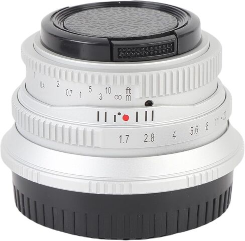 Asixxsix Camera Manual Focus Lens, 25mm F1.7 FX Mount Manual Focus Fixed Lens with Large Aperture, Fixed for X E1, X E2, A5, A7, S10, S1, M5 (Silver) in Saudi Arabia