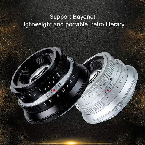 Asixxsix Camera Manual Focus Lens, 25mm F1.7 FX Mount Manual Focus Fixed Lens with Large Aperture, Fixed for X E1, X E2, A5, A7, S10, S1, M5 (Silver) in Saudi Arabia