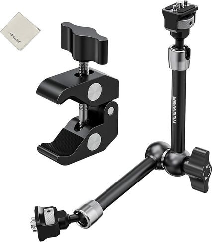 NEEWER ST16C 11 بوصة مجموعة مشبك ذراع سحرية مفصلية Super C، حامل شاشة الكاميرا مع 1/4 بوصة و3/8 بوصة لـ ARRI، قطعة قماش للتنظيف متوافقة مع كاميرا فيديو SmallRig DSLR Action قفص الفيديو in Kuwait