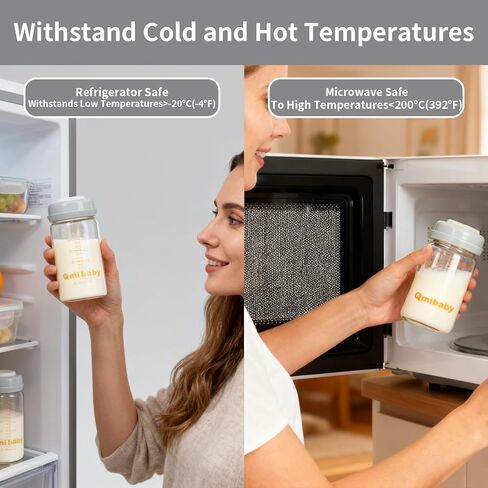 زجاجات تخزين حليب الثدي الزجاجية 180 مل 6 أونصة زجاجة أطفال طبيعية مقاومة للتسرب خالية من مادة BPA لتخزين حليب الثدي زجاجات واسعة الرقبة مع قرص إغلاق حلقي للرضاعة الطبيعية (رمادي، 180 مل - 4 عبوات) in Kuwait