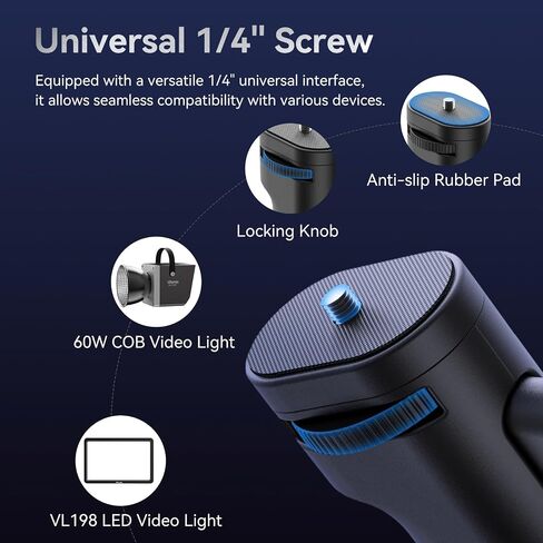 Ulanzi LA03 Handheld Light Stand Adapter, Quick Adjustment Handle Grip with 1/4" Screw for COB Video Light, Tripod, Camera, Phone Clips, On-Camera Flash, ±75° Angle Adjustment, Locking Knob, Anti-slip in Saudi Arabia