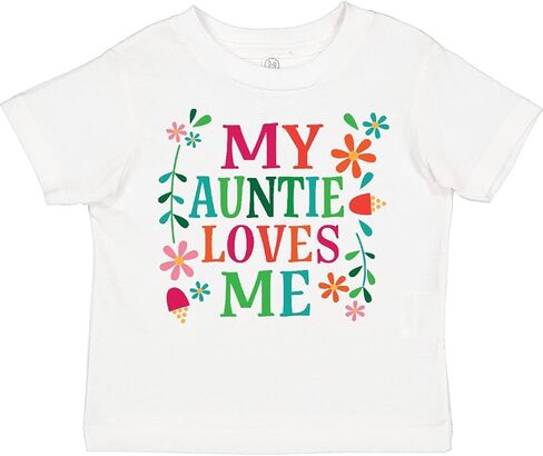 تي شيرت Inktastic My Auntie Loves Me للفتيات الصغار in Kuwait