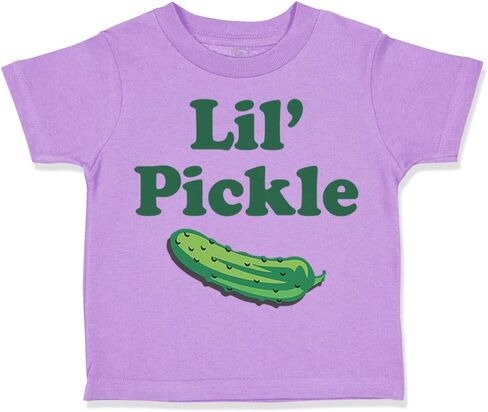 Toddler T-Shirt Vegetables Lil Pickle Vegetables Cotton Vegetables Boy & Girl Clothes Baby Pickle Baby Funny Tee Lavender Design Only 18 Months in Saudi Arabia