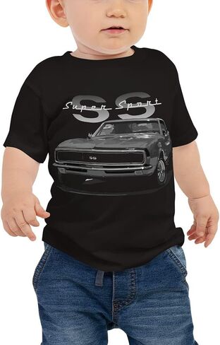 Super Sport Chevy Camaro SS Vintage American Muscle Car Baby Jersey Short Sleeve Tee Black in Saudi Arabia