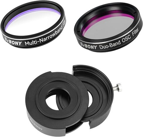 SVBONY SV220 1.25'' Telescope Filter, 7nm Dual-Band Nebula, SV226 Telescope Filter Drawer Bundle with SV240 1.25'' Filter, Multi-Narrowband Filter, Reduce Light Pollution for Astrophotography in Saudi Arabia