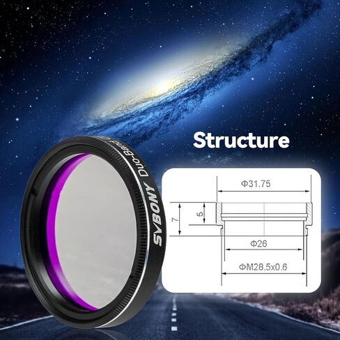SVBONY SV220 1.25'' Telescope Filter, 7nm Dual-Band Nebula, SV226 Telescope Filter Drawer Bundle with SV240 1.25'' Filter, Multi-Narrowband Filter, Reduce Light Pollution for Astrophotography in Saudi Arabia