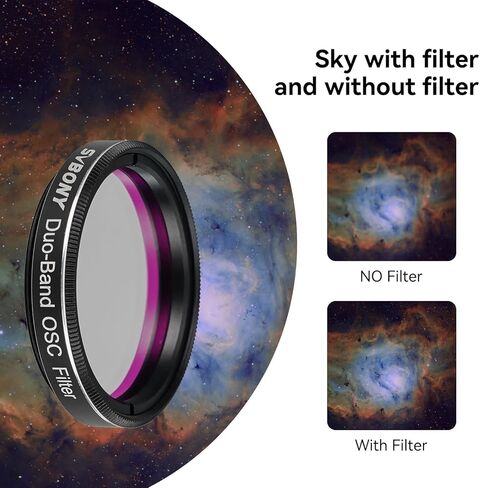 SVBONY SV220 1.25'' Telescope Filter, 7nm Dual-Band Nebula, SV226 Telescope Filter Drawer Bundle with SV240 1.25'' Filter, Multi-Narrowband Filter, Reduce Light Pollution for Astrophotography in Saudi Arabia