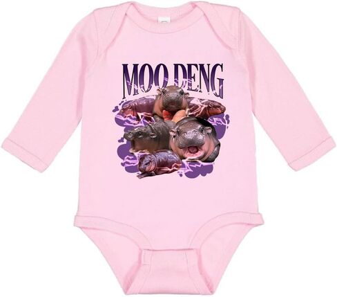 بدلة للأطفال الرضع من TATY Kids Moo Deng Photo Collage بأكمام طويلة in Kuwait