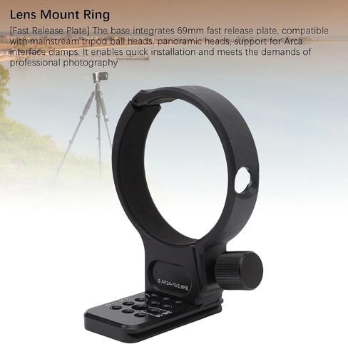 Yunseity Lens Support Tripod Fit for AF24-70mm F2.8 Lens, Secure Fit, Fast Release Plate, Fine Machining, Aluminum Alloy Support Collar 69mm in Saudi Arabia